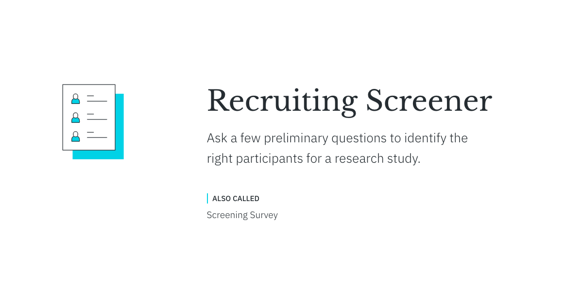 Recruiting Screener | Service Design Tools